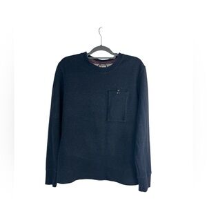 Men’s Relwen Windsurf Pocket Crewneck Sweatshirt Blue Cotton Size M